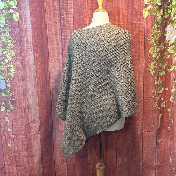 J. Jill Beachwood Tan Wool Blend Asymmetrical Poncho - Picture 5 of 7